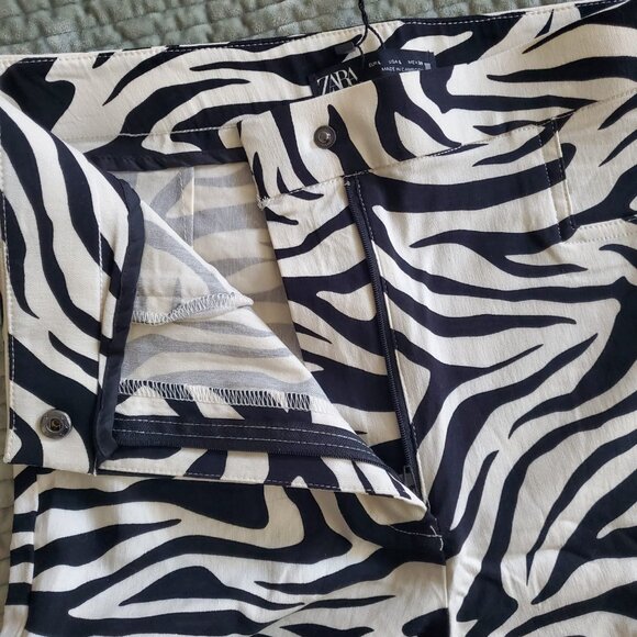 NWT Zara Zebra Print High Waist Leggings Pants, Size Large - Picture 8 of 10